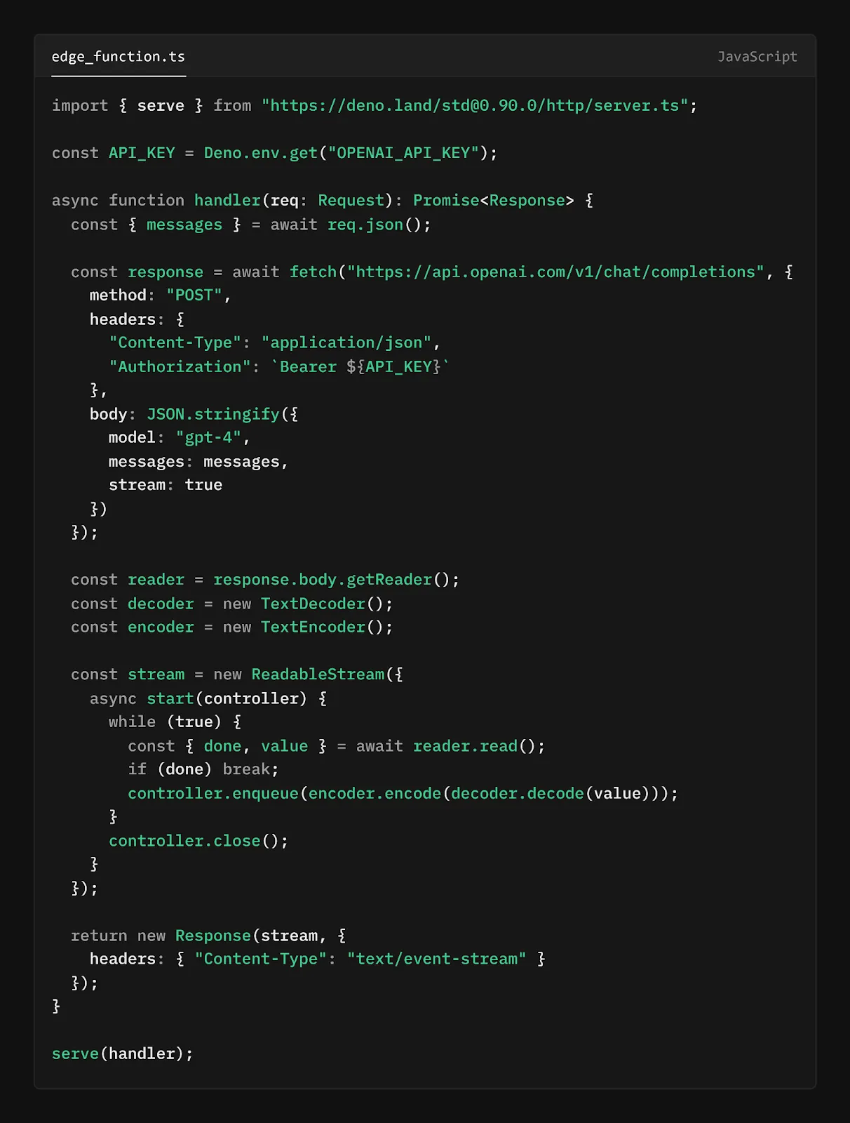 Edge Function — screenshot from “How we built Handy”