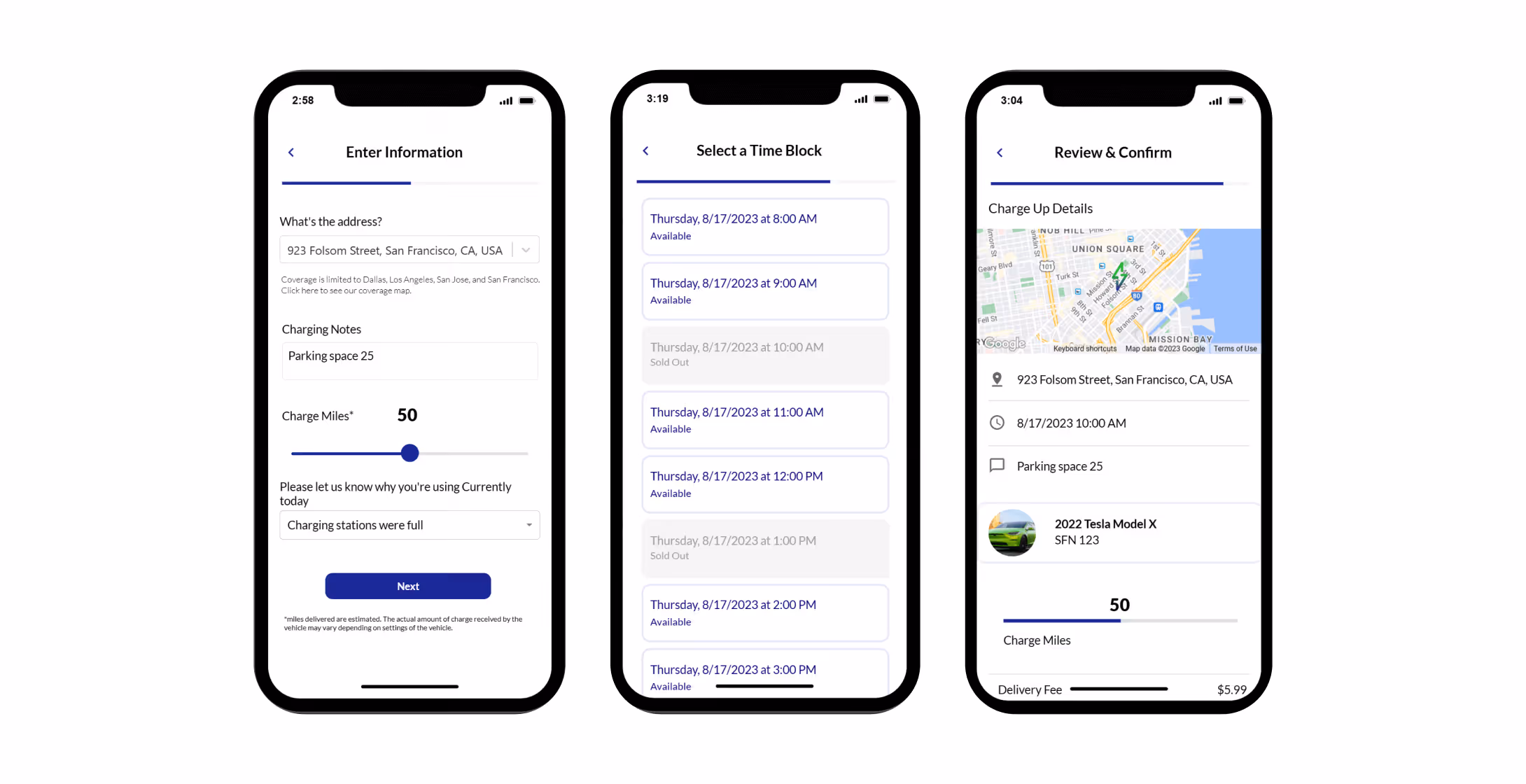 Create and manage EV charging appointments