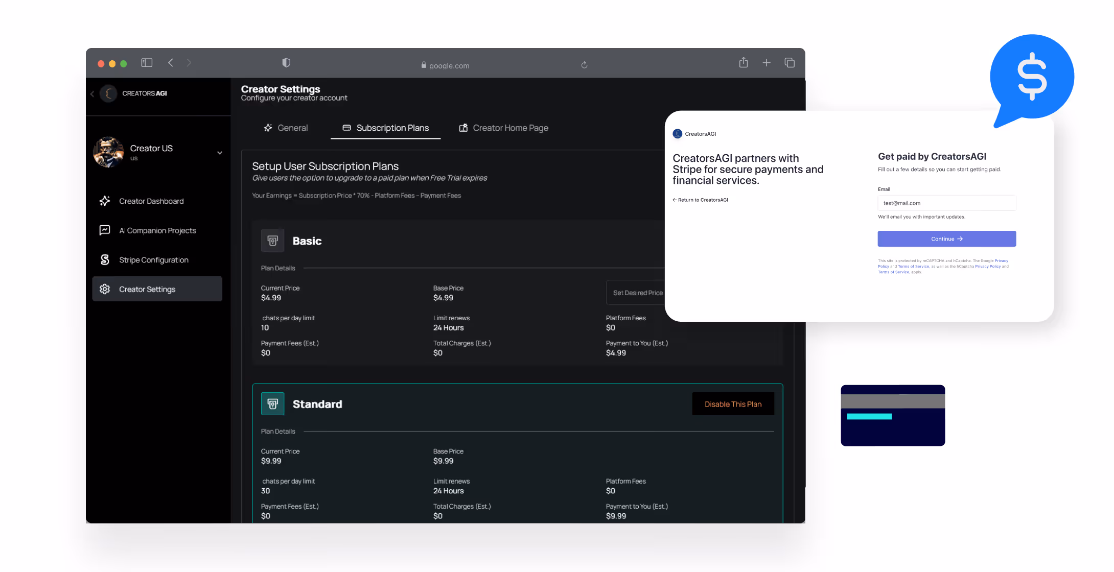 Monetization tools via Stripe Connect